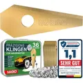 Produktbild: Ersatzmesser Klingen für Mähroboter Rasenmäher Messer universal inkl. innovativen Schrauben langlebig Titan-Beschichtung / für Bosch, 36 Stück - Masko