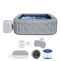 Produktbild: Bestway® Lay-Z-SPA® Energiespar-Whirlpool San Francisco HydroJet Pro™ mit App-Steuerung, für 7 Personen 230 x 230 x 71 cm, Marmor-Optik (Samtgrau)