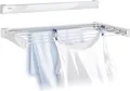 Produktbild: Leifheit Wandtrockner Telegant 72 Protect, 7,20m Wäscheleine für kleine Haushalte, platzsparender Wäschehalter Wand, Wandwäschetrockner draußen und drinnen, Wäschetrockner für die Wäsche zwischendurch