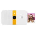Produktbild: KODAK Smile Digital Sofortbildkamera mit 2x3 ZINK Drucker - HD-Qualität - 10MP, LCD Display, Micro SD Kartenleser und Autofokus - Weiß/ Gelb