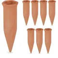 Produktbild: Relaxdays Tonkegel Bewässerung, Gießkegel 8er Set, 1,5 Liter PET-Flaschen, für Zimmerpflanzen & Balkonkästen, terrakotta