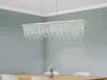 Produktbild: LED Kristall Pendelleuchte Esszimmerlampe hängend mit Fernbedienung, Breite 90cm