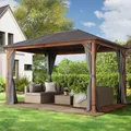 Produktbild: TOOLPORT 3x4 m Hardtop Gartenpavillon, inkl. 4 Seitenteile, loft grey - (300185)