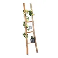 Produktbild: Relaxdays Dekoleiter, 150 cm hoch, Holzleiter Garten, 4 Sprossen, Kastanie, Handarbeit, Handtuch- & Kleiderleiter, Natur