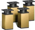 Produktbild: 4er Set sossai moderne Möbelfüße in Gold 80mm höhenverstellbar Schrankfüße Sockelfüße