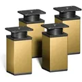 Produktbild: sossai® Möbelfuß Design-Möbelfüße, 4er & 8er Set, höhenverstellbar, (4-St), Farbe: Gold goldfarben 8 cm