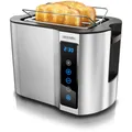 Produktbild: Arendo - Toaster 2 Scheiben Edelstahl Touchpanel - 800 W - Doppelwandgehäuse - Integrierter Brötchenaufsatz - 7 Bräunungsgrade
