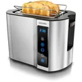 Produktbild: Arendo Toaster 2 Scheiben Edelstahl Touchpanel 800 W LED Display Silber