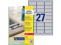 Produktbild: AVERY Zweckform Typenschildetiketten L6011-20 Selbsthaftend DIN A4 Silber 63,5 x 29,6 mm 20 Blatt à 27 Etiketten