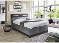 Produktbild: Boxspringbett, grau (anthrazit, grau), Ohne Topper, Liegefläche B/L: 140cm x 200cm, H2 + H2, Bonnell-Federkernmatratze, Bezug Obermatratze 100% Polyester, waschbar bis 60C;Bezug Unterbox und Kopfteil: Mikrofaservelours (100% Polyester), WESTFALIA SCHLAFKOMFORT, Komplettbetten, Boxspringbett, mit LED-Beleuchtung