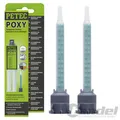 Produktbild: 1x PETEC POXY 24ML 2K 2 KOMPONENTEN-KLEBSTOFF KLEBER TRANSPARENT + 2x MISCHROHR