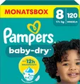 Produktbild: Pampers Baby-Dry Größe 8, 120 Windeln, 17kg+, bis zu 100 Prozent Auslaufschutz