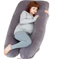 Produktbild: TaiBest Schwangerschaftskissen U-förmiges Ganzkörperkissen,schwangerschaftskissen zum schlafen Kann Rücken, Gesäß und Beine von schwangeren Frauen unterstützen (Polyester, Dunkelgrau)