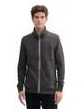 Produktbild: TOM TAILOR Herren Sweatjacke mit Stehkragen, 11086 - Dark Grey Melange, XXXL