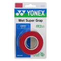Produktbild: Yonex Overgrip Wet Super Grap 0.6mm (Komfort/glatt/leicht haftend) rot 3er