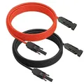 Produktbild: 10m Solarkabel Verlängerungskabel rot + schwarz 4 mm2 mit Solarsteckern Solar Kabel Stecker - Schwarz/Rot