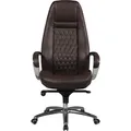 Produktbild: AMSTYLE Bürostuhl AUSTIN Echt-Leder Braun Schreibtischstuhl 120 KG Chefsessel hohe Rückenlehne mit Kopfstütze X-XL - Braun