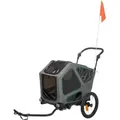 Produktbild: TRIXIE Fahrradanhänger für große Hunde, mit Federung - grau/salbei - 41,5 × 59 × 78/130 cm - Grau