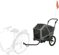 Produktbild: TRIXIE Hundeanhänger für das Fahrrad 41 x 54 x 62 cm bis zu 25 kg – gefederter Hundefahrradanhänger mit hohem Frontteil – mit extra großer Heckklappe, 12800
