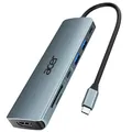 Produktbild: acer USB C Hub, 7IN1 USB-C auf 4K HDMI, 2xUSB 3.0, 1x Typ C 5Gbps, 100W PD, SD/TF Katenleser, Aluminium Docking Station Multiport Adapter für iPhone 15/16 Serie,MacBook/iPad Pro/Air,S24,Surface usw.