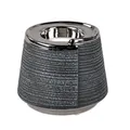 Produktbild: Teelichthalter ANTHRAZIT WRAP rund 11cm  silber grau Keramik Formano