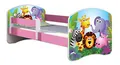 Produktbild: Kinderbett Jugendbett mit einer Schublade und Matratze Rausfallschutz Rosa 70 x 140 80 x 160 80 x 180 ACMA II (01 Zoo, 70 x 140 cm)