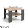 Produktbild: Couchtisch Sofatisch Kaffeetisch Homer Anthrazit Sandeiche 60x60 cm Vicco