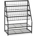 Produktbild: Relaxdays Zeitschriftenregal Metall Schwarz Freistehend 81 cm x 67 cm x 37 cm 3,6 kg