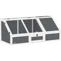 Produktbild: PawHut Tortoise House Tannenholz Verzinkter Stahl Hellgrau 120L x 55B x 50H cm