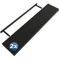 Produktbild: Casaria 2x Wandregal Matt Schwarz mit Halterung 110cm Schwebend