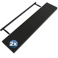 Produktbild: Casaria® 2X Wandregal Holz Schwarz Regal mit Halterung 15kg Tragkraft Hängeregal Küche Wohnzimmer Flur Wand Schweberegal Bücherregal Regalbrett Schwebend Matt 110cm