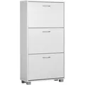 Produktbild: CASARIA Schuhschrank 107164, weiß, Schuhkipper, 3 Fächer für 18 Paar, Holz, 60 x 115 x 24cm