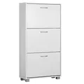 Produktbild: Casaria® Schuhschrank für 18 Paar Schuhe Schmal 115x60x25cm 3 Klappen Hoch Holz Geschlossen Kippsicherung Flur Diele Schuhkipper Schuhkommode Weiß