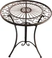 Produktbild: Dehner Gartentisch Antik, Balkontisch wetterfest, Dekotisch Indoor / Outdoor, ca. Ø 61 cm. Höhe 72 cm, Eisen, dunkelbraun