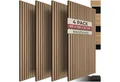 Produktbild: tectake Wandpaneel Sonic Wall Akustikplatten - Hervorragende Schallabsorption, BxL: 60x120 cm, (Komplettset, 4-tlg., Lamellenwand) 3D Holz-Effekt-Struktur