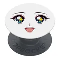 Produktbild: PopSockets | PopGrip | Verstellbarer Halterung und Griff fr Smartphones | Fingerhalter Basic Sparkle Eyes (Wei)