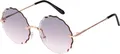 Produktbild: Damen Sonnenbrille Rund Form Designer 80er Modern Urlaub Sommer Strand 30572 Violett/Rosa