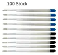 Produktbild: 100 Kugelschreiberminen / Großraumminen / Schreibfarbe: je 50x blau + schwarz