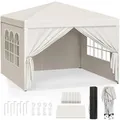 Produktbild: WOLTU Pavillon Pop-Up Wasserdichter Sonnenschutz Pagodenzelt 3x3 m Beige