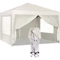 Produktbild: WOLTU Pavillon Pop-Up wasserdichter Faltpavillon, aus Oxford Metallrahmen 3 x 3 m Beige - Beige