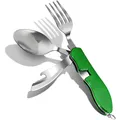 Produktbild: Campingbesteck, Edelstahl, 4 in 1, Klappbesteck, Outdoor, Feldbesteck, Gabel,...