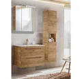 Produktbild: Lomadox Badmöbel-Set LUTON-56-CRAFT, (Spar-Set, 3-St), Badmöbel Set 3-teilig in Wotan Eiche Nb., B/H/T ca. 130/200/46 cm
