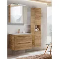 Produktbild: Badezimmermöbel Set in Wotaneiche Hochschrank Waschtisch Spiegelschrank Gäste-WC