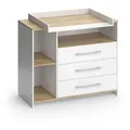 Produktbild: Vicco Wickelkommode, Weiß, Honigeiche, Holzwerkstoff, 2 Fächer, 3 Schubladen, Rechteckig, 113x93x53.1 cm, Babymöbel, Wickelkommoden & Zubehör, Wickelkommoden