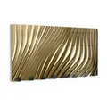 Produktbild: DEQORI Kleiderhaken Glas 60x30 cm 'Goldenes Rillendesign' Wand Garderobe