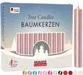 Produktbild: BRUBAKER Tafelkerze Baumkerzen aus Wachs (100er Pack Christbaumkerzen, 100-tlg., Wachskerzen für Weihnachtsdekoration, bunte Weihnachtskerzen), rauchfreie und geruchsneutrale Pyramidenkerzen