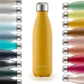 Produktbild: Blumtal Trinkflasche 350 ml Edelstahl - auslaufsichere Isolierflasche - BPA-freie Trinkflasche kalt & warm - doppelwandige Insulated Bottle - rostbeständige Isolierflasche Spicy Mustard - Gelb