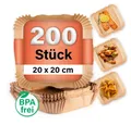 Produktbild: GOURMETmaxx Backpapier Backpapier mit Antihaftbesachichtung, Airfryer Heißluftfritteuse Einwegschalen Baking Paper 200 Stück