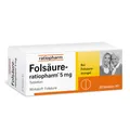 Produktbild: Folsäure-ratiopharm® 5 mg Tabletten: Optimal versorgt bei Folsäuremangel, 20 Tabletten