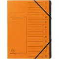 Produktbild: Exacompta Ordnungsmappe 541204E, A4, aus Karton, orange, 12 Fächer